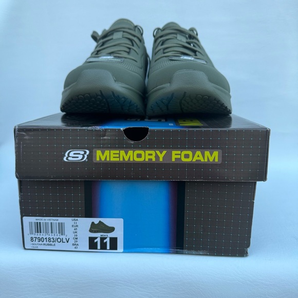 New SKECHERS SPORT Men’s With Memory Foam •Solitair-RUBBLE •Olive | Size 11 - Picture 4 of 13